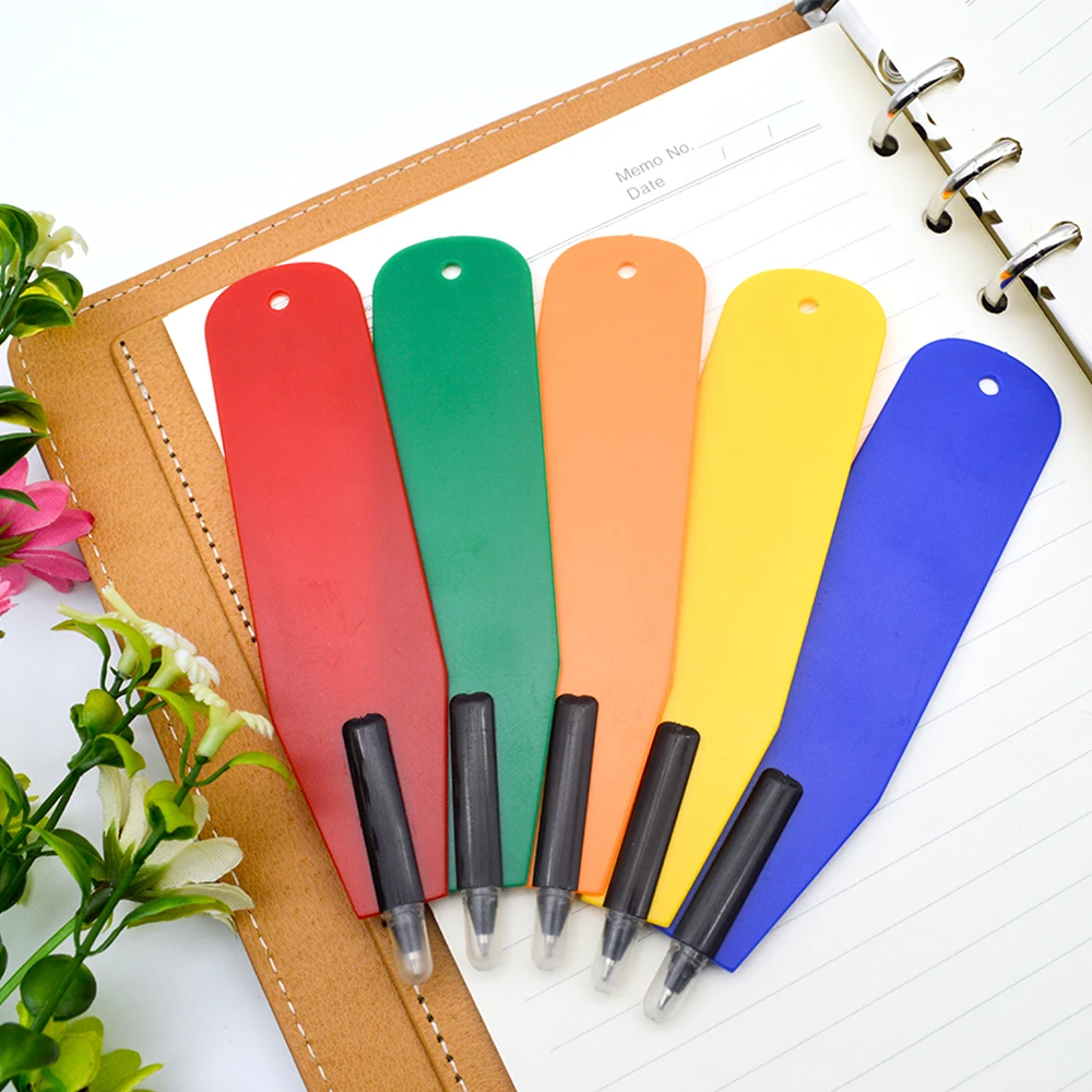 Logo printing Colorful bullet shape flat bookmark ball pen