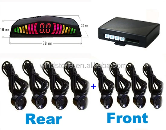 Car 12V ABS LED Reversing Radar sensor parking sensor with bibi sound or human voice