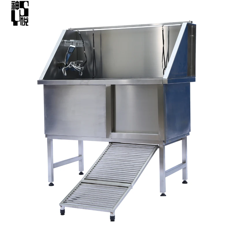 Stainless Steel Adjustable Height Dog Bathtub Dog Shower Tub for Pet Grooming