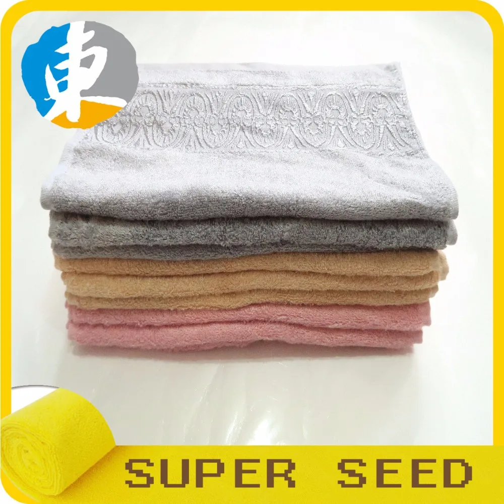 Microfiber bamboo hand towel for Embossed custom logos