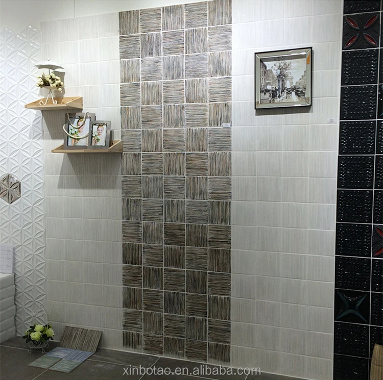 
New product hotel shower sparkle quartz 3d wall ceramic tile 
