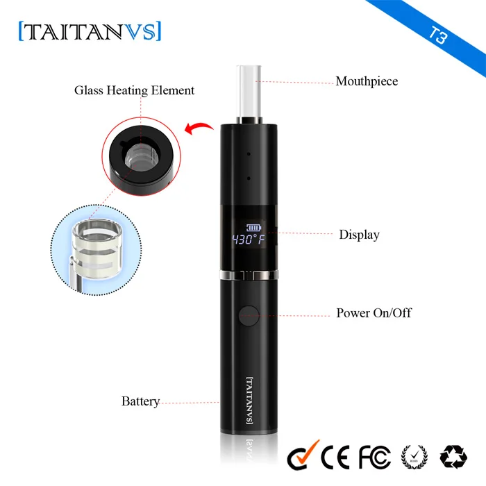 
wholesale vaporizer custom Taitanvs-T3 dry herb vape 