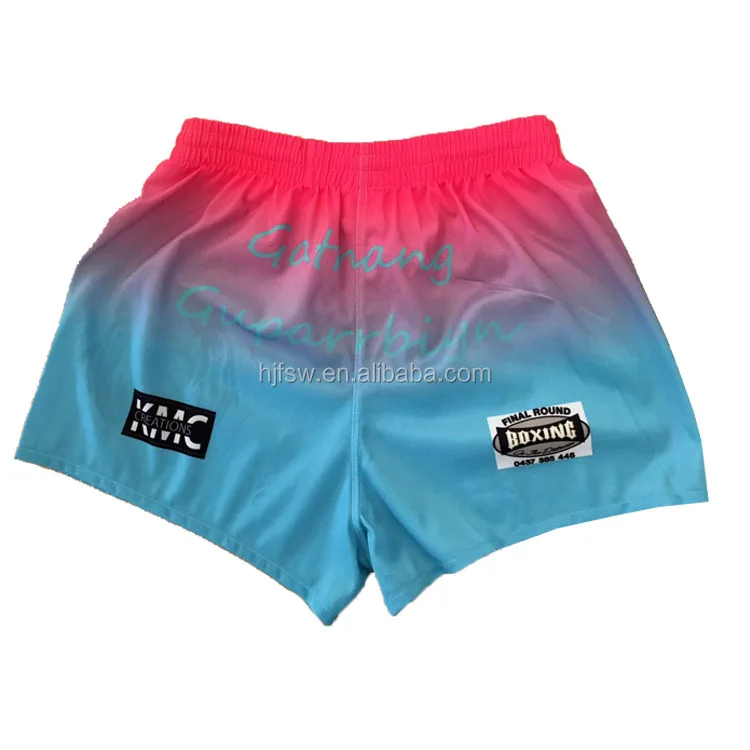gradient sublimation rugby league shorts custom logo rugby wear