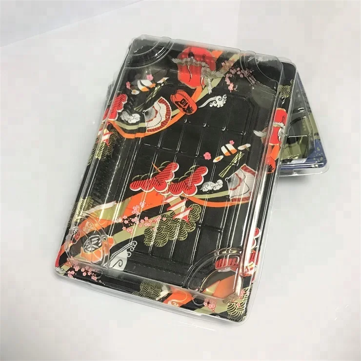 Biodegradable Disposable Plastic Sushi Packaging Boxes With High Quality Lid