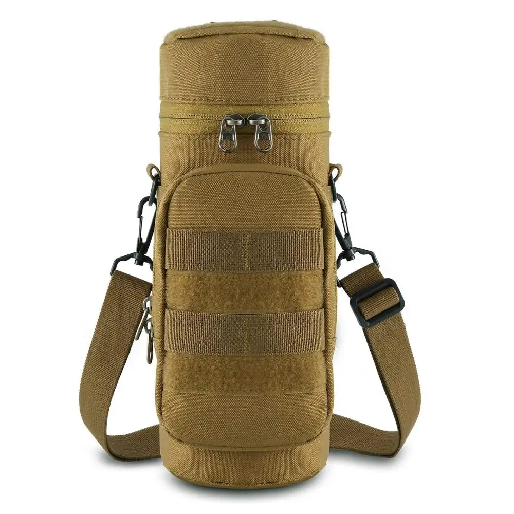 Tactical Molle Water Bottle Pouch H2O Hydration Carrier with Accessory Pouch