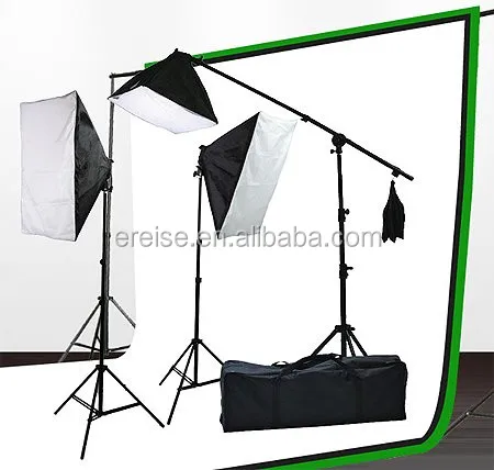 E-Reise studio light kit 2000 Watt Photo Studio Light Kit With 6-9 Feet Muslin Backdrop and Background Stand