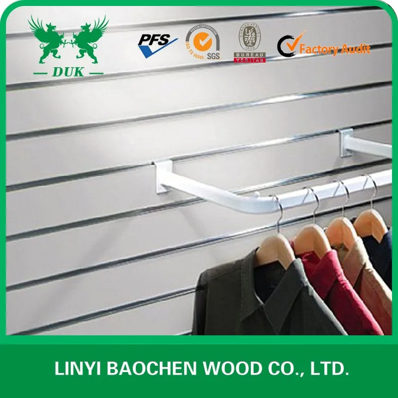 Grooved MDF with aluminum inserts for slatwall panels