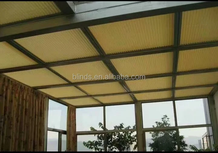 Electric/motor window honeycomb blinds,skylight indoor honeycomb blinds shade