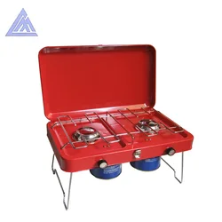 #R1310DPL gas double burner stove with fried plate for outdoor camping