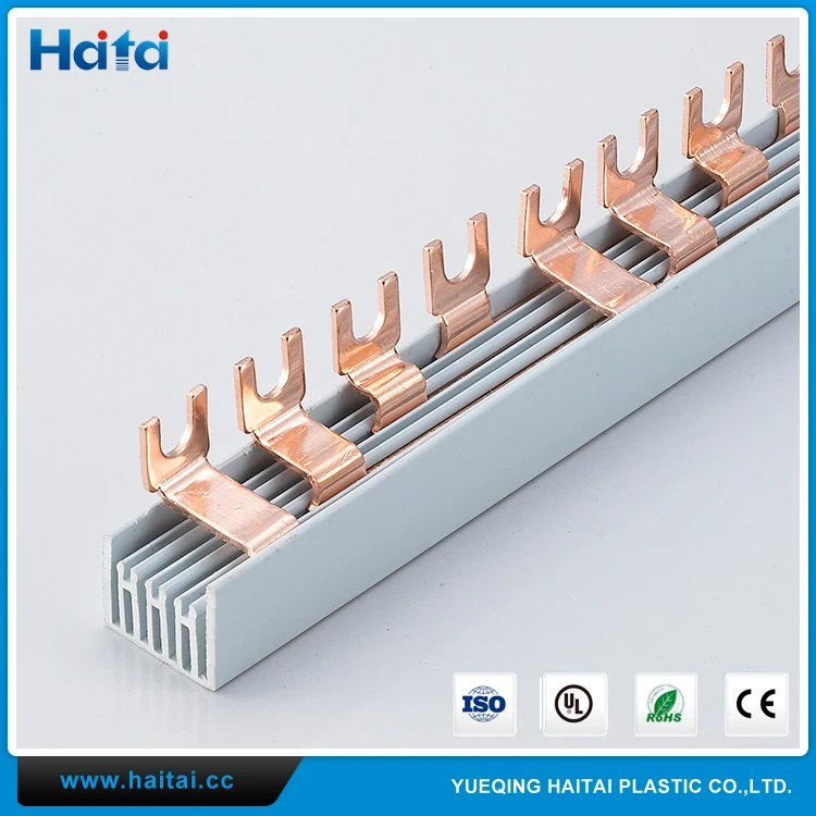 Haitai Professional Manufacturer Plug Type 4P Copper Bus Bar Used For MCB
