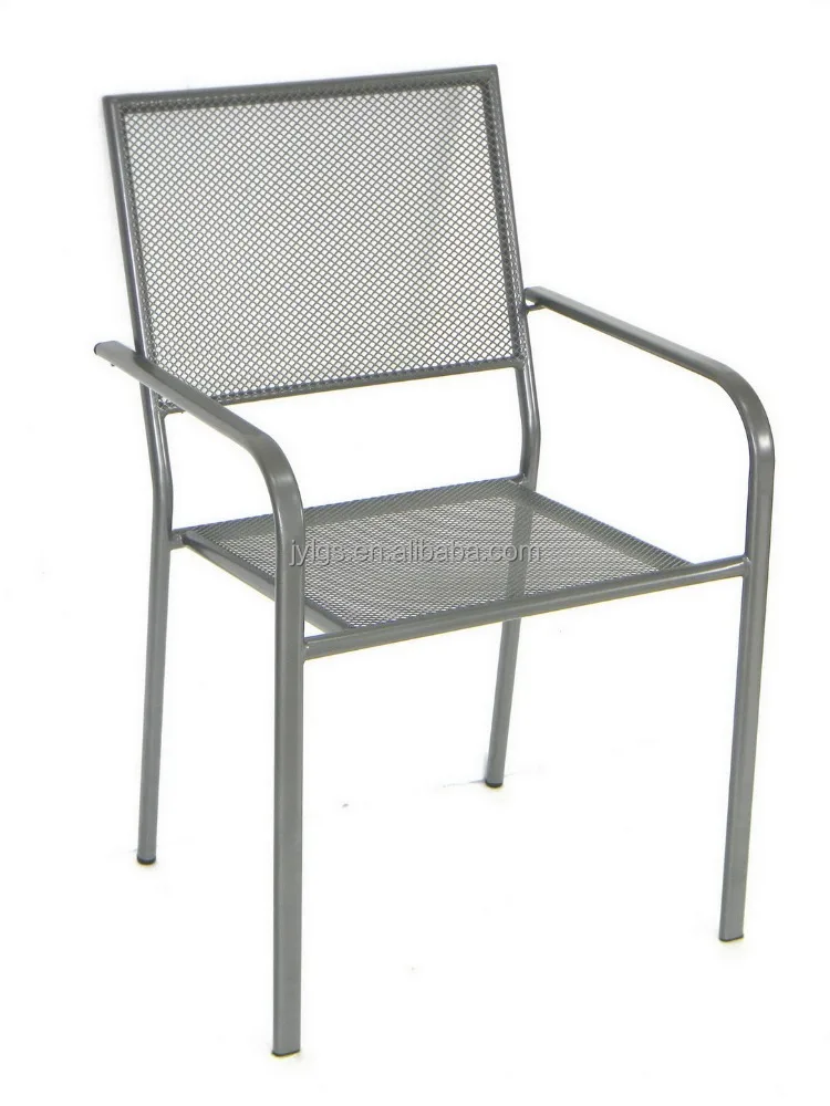 Outdoor Garden Patio Metal Mesh Stacking Chair,Black