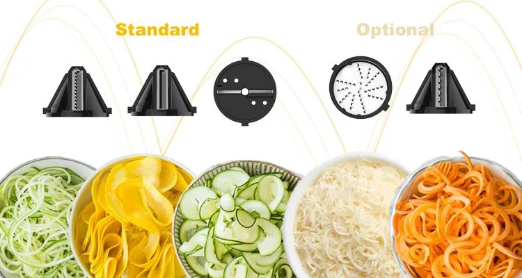 2024 New Food Vegetable Spiral Slicer With Food Collect And Accessory Storage Cup