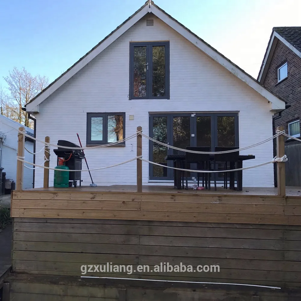 
thermal break aluminium double glass balcony folding door 