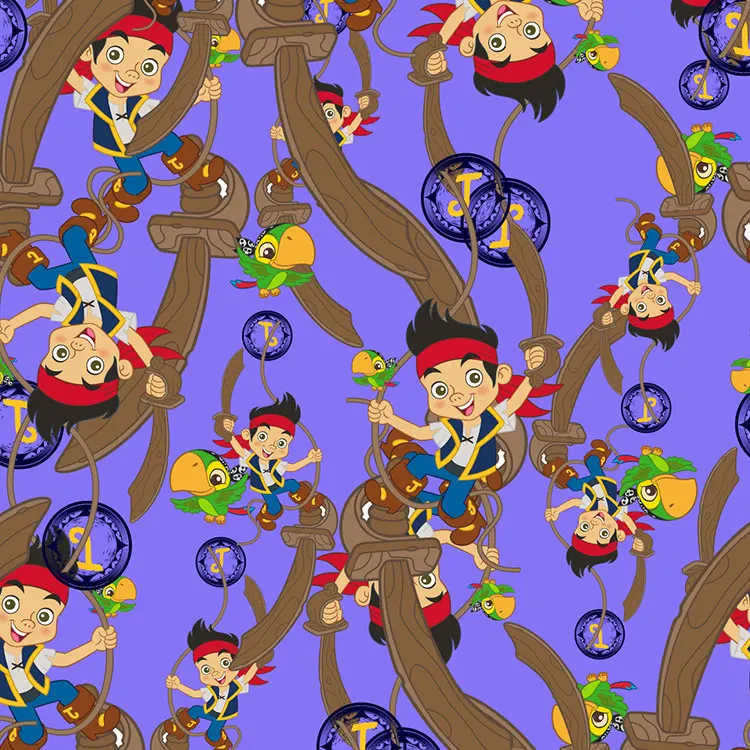 Hot sale digital printed custom design fabric knitting 95 cotton 5 spandex fabric Cotton animal print fabric for dress