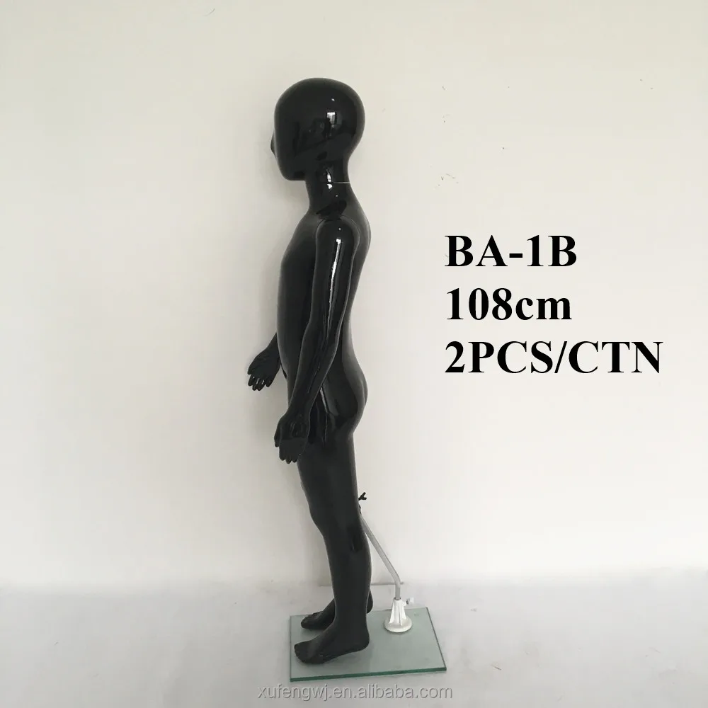 Factory wholesale cheap glossy black 110cm child baby teen plastic mannequin display