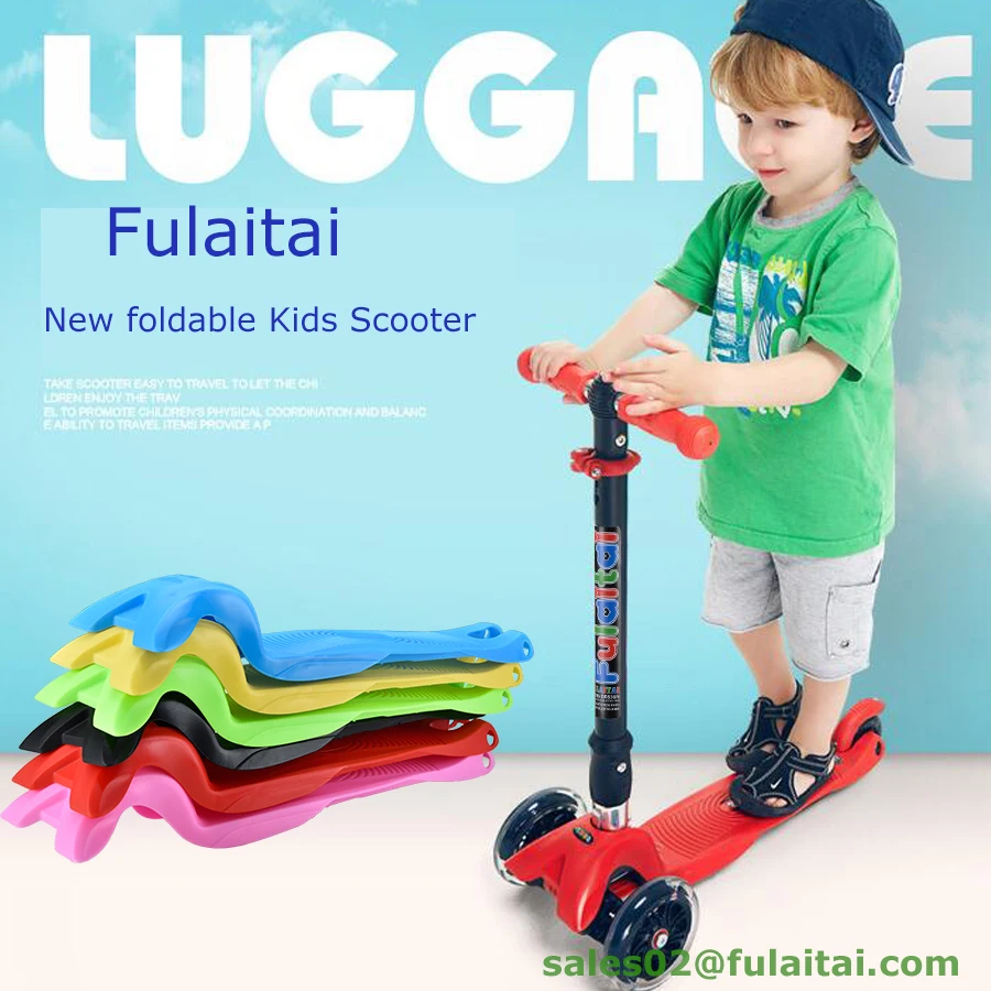 Wholesale cheap new mini folding kids kick scooter with LED flashing wheel