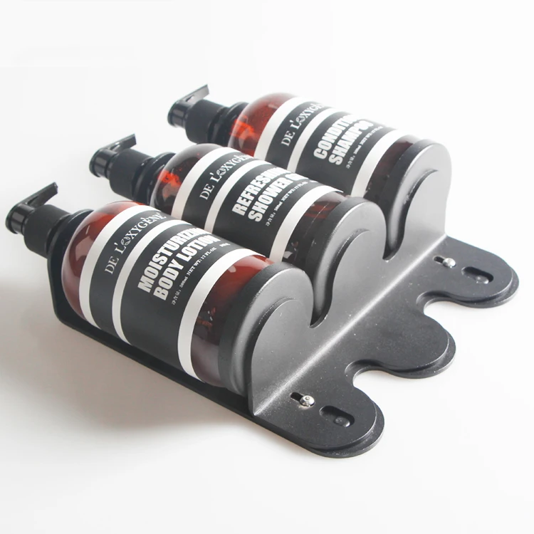 Hotel Shampoo Lotion Pump Bottle Wall Mounted Triple Liquid Hand Wash Shower Soap Dispenser