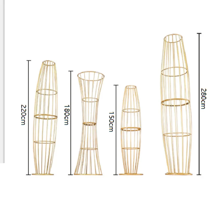 2019 latest stage background large Geometric pillar flower stand wedding ornaments