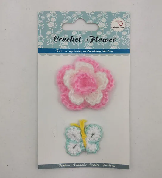 Free sample handmade crochet flower for garment decoration