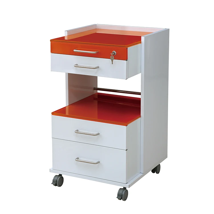 Dental mobile cabinet cart 3 drawers dental medical rolling assistant cart with wheel storage cabinet for dental clinic