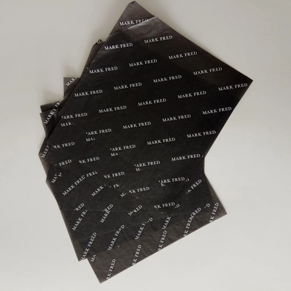 
Custom logo printed tissue wrapping paper with gold or sliver logo 