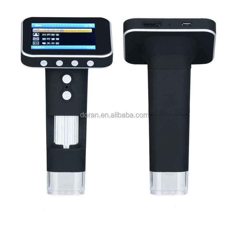 High quality wireless portable digital microscope with a display screen