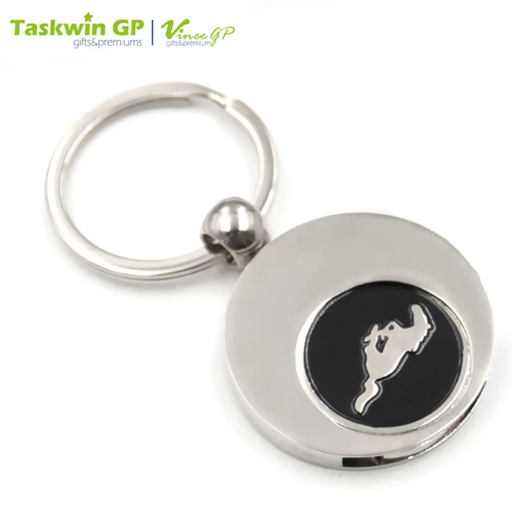 Customizedlogos Horse Zinc Alloy Nickel Soft Enamel  Keyring Trolley Coin Key Ring