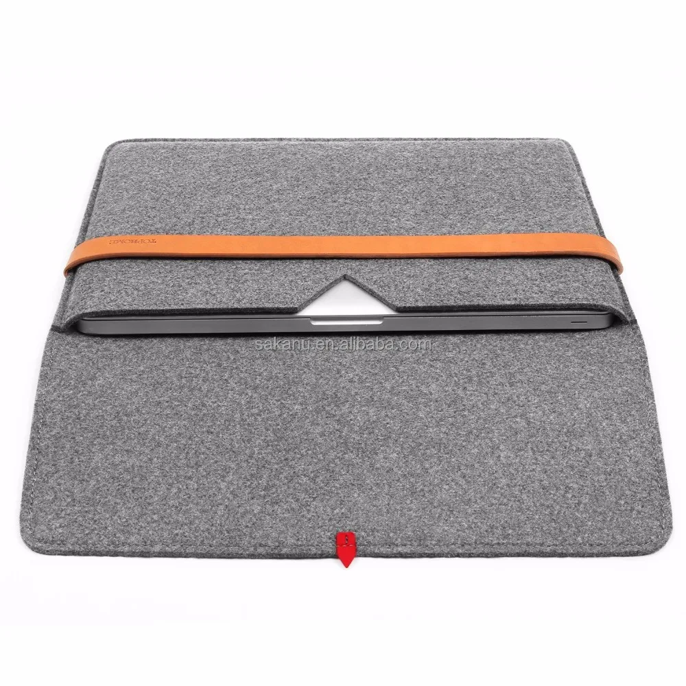 Unique Big Protector Bag Ipad case Sleeve Case Cover with Wool felt & PU/ Genuine Leather