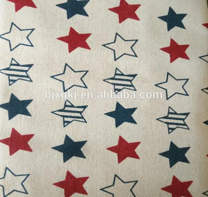 
Pure linen colorful stars printed soft linen cotton fabric with cheaper price 