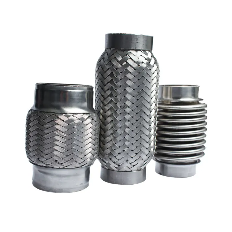 Exhaust flexible pipe silencer single net for car with stainless steel