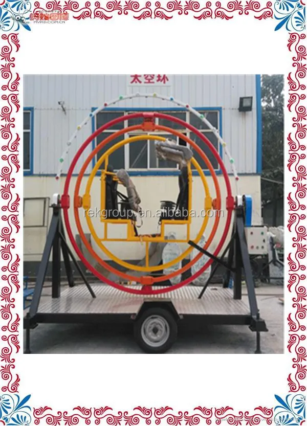 Shock resistant Most thrilling amusement park rides human gyroscope/3D space ring rides for sale for sale with CE approved