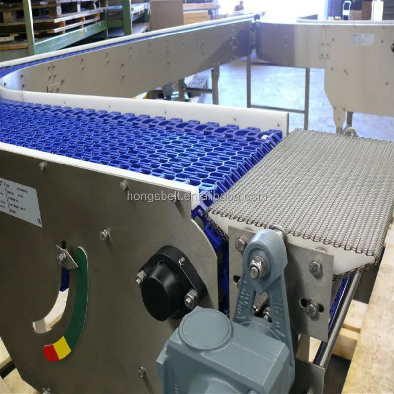 Modular Belt Design Overhead Systems Conveying Equipment Modular Flat Plate Curve Conveyor