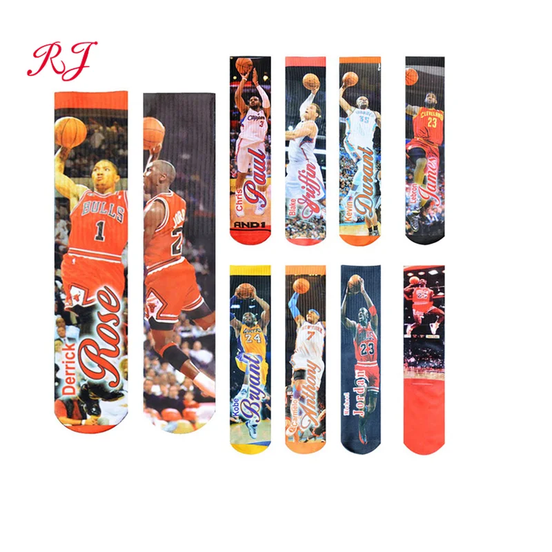 RJ-II-0074 custom sublimation print basketball 3d socks 3d basketball socks