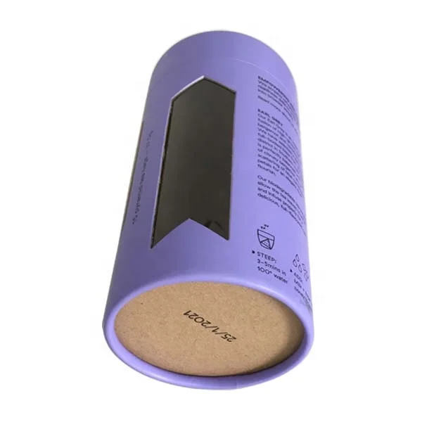 
CMYK printing cylinder custom kraft paper tube with window 