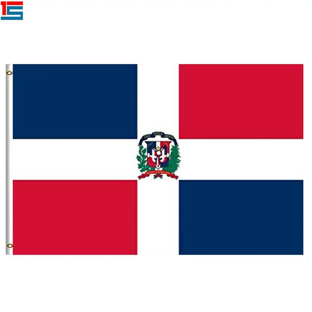 
100% Knitted Polyester Dominican Republic 90*150cm Customized Size Flag 