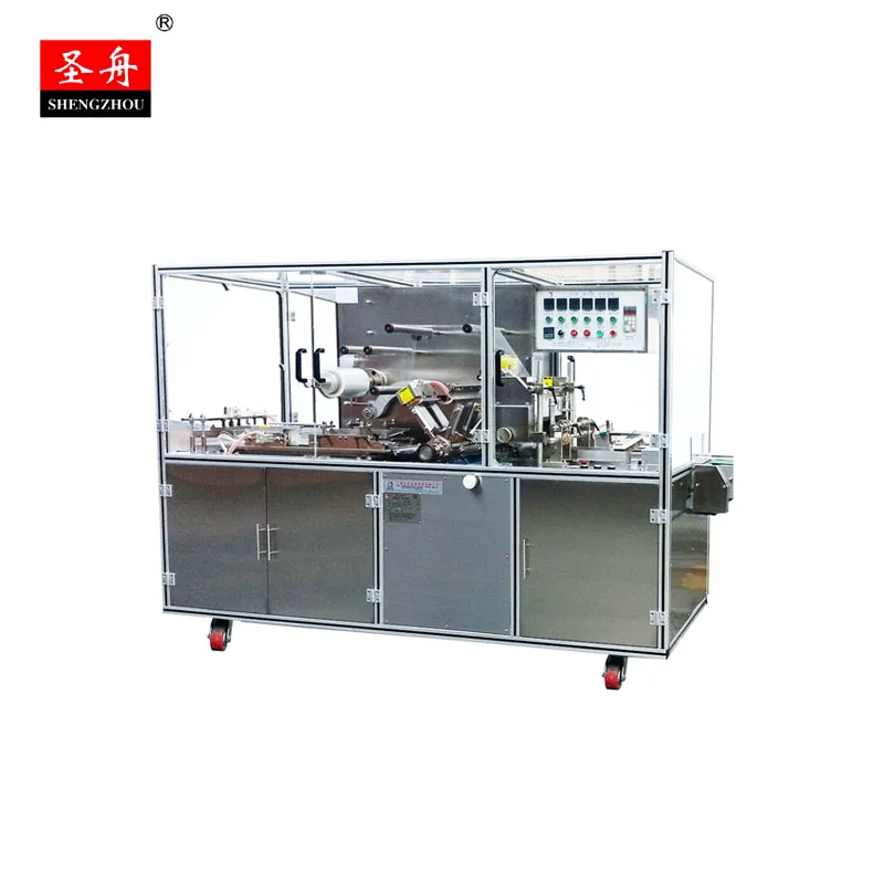 Automatic Cellophane Overwrapping Machine Over Wrap Small Medium Size Box Case with BOPP PVC Plastic Film Tear Tape
