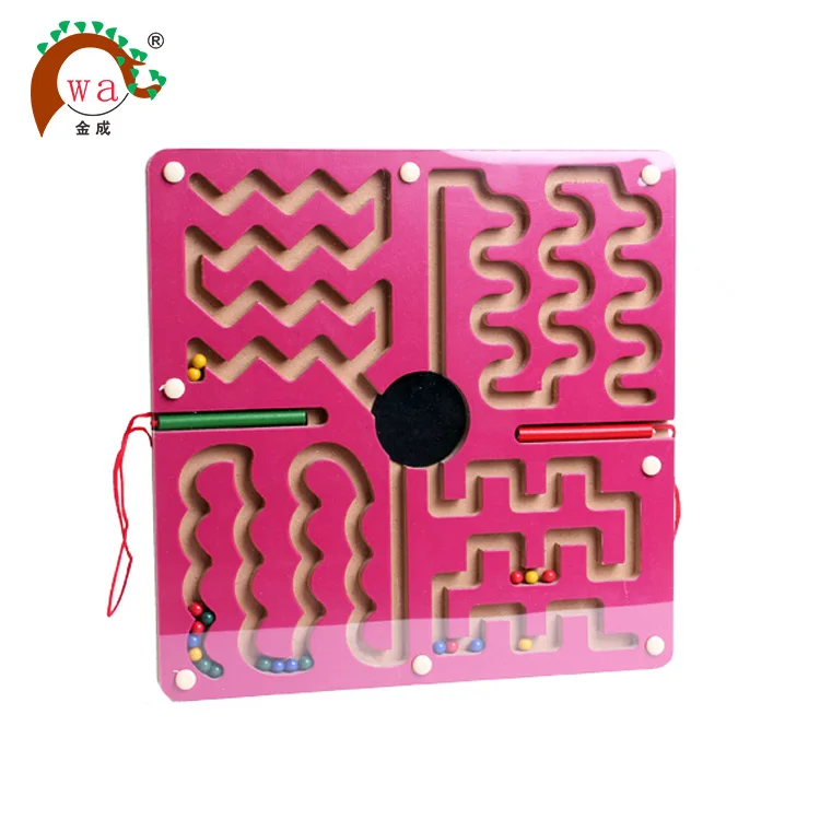 Children Wooden Intellectural Development Maze Toys with Magnetic Pen Good for Parent-Child Interaction