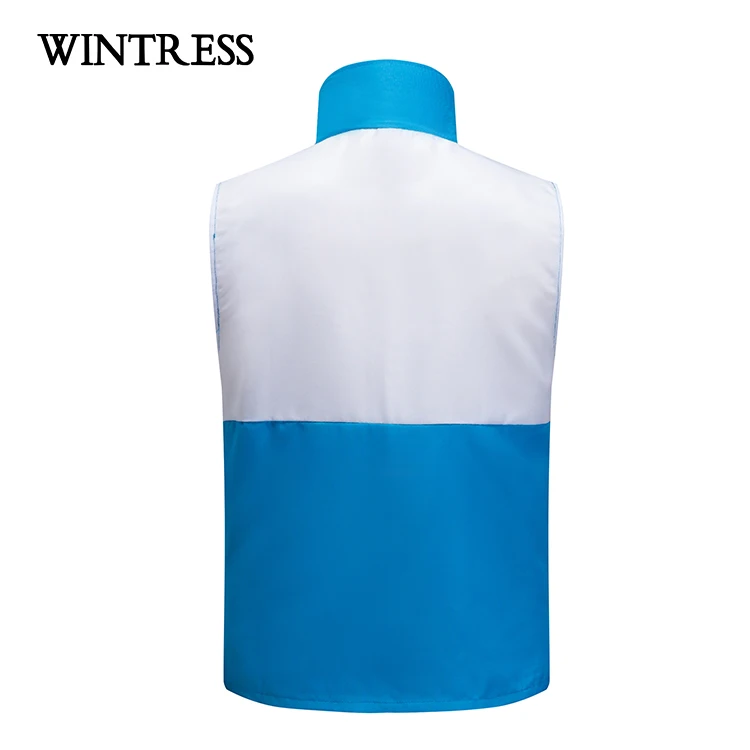 Cheap two tone volunteer vest custom unisex waistcoat screen printing