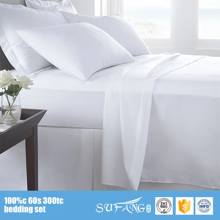 SUFANG King Size Hotel Bed Sheet Sets/Cheap Modern Hotel Bedding Linen Sheet Sets/White Hotel Bed Sheet Cotton