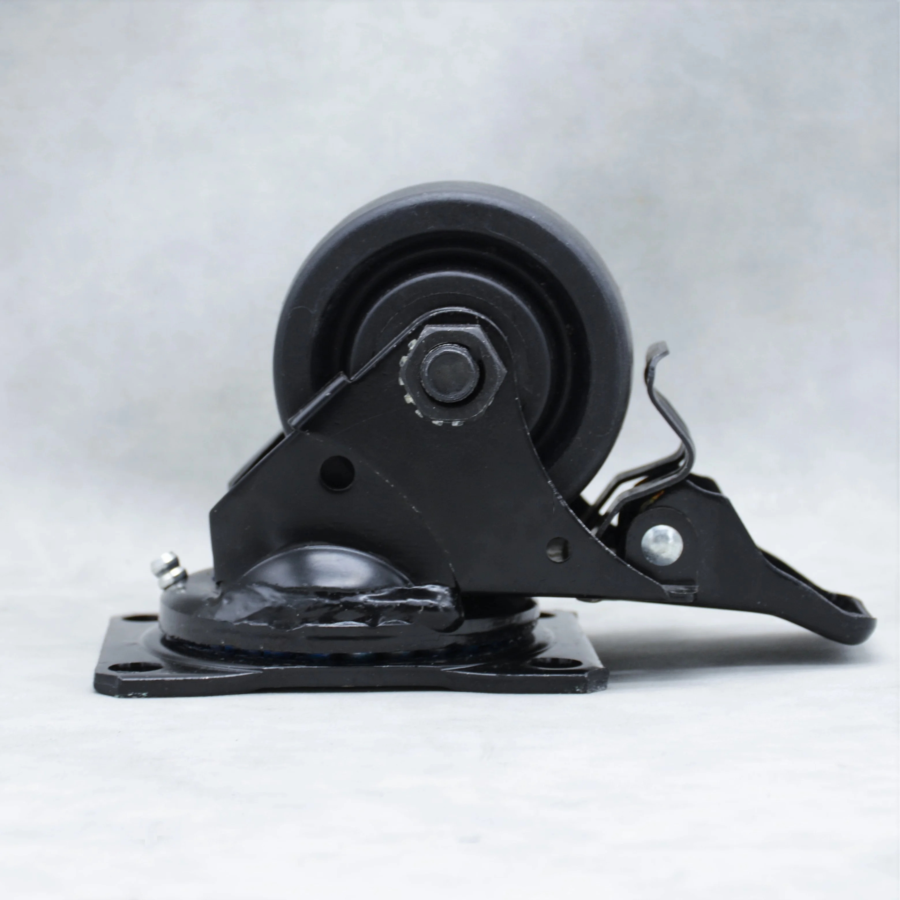 SS 550kg load 3 inch low profile commercial mask machine caster wheel with total brake