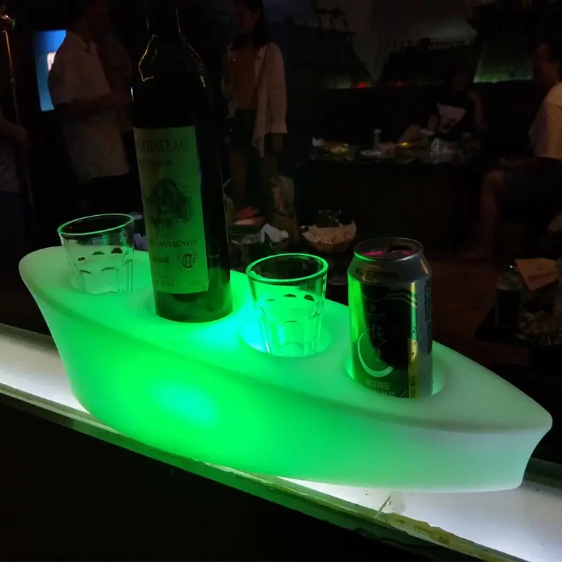 Light up floating led drink holder tray