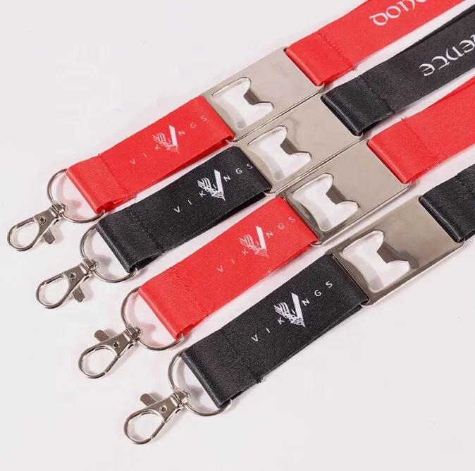 Custom design supplier beer bottle opener neck strap printed lanyards