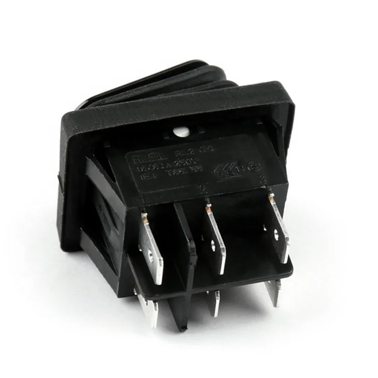 Waterproof 6 Pin 3 Positions Lighted Rocker Toggle Switch