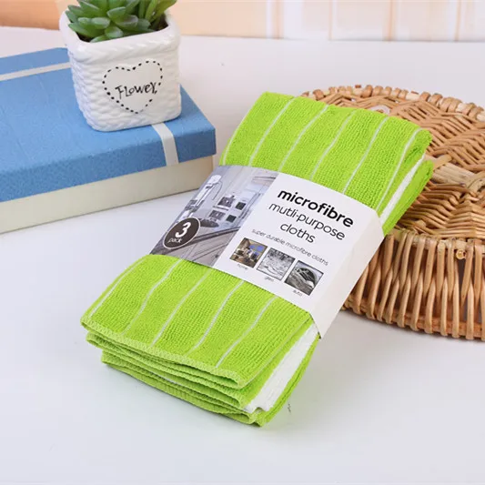 Large Thick Stripes Weave Kitchen Clean Rags Microfiber Drying Towel Wiping Cloth