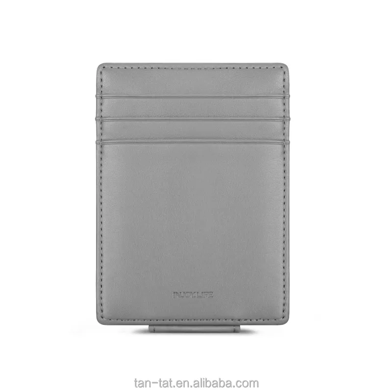 Cow Leather Aluminum Front Pocket Wallet Money Clip