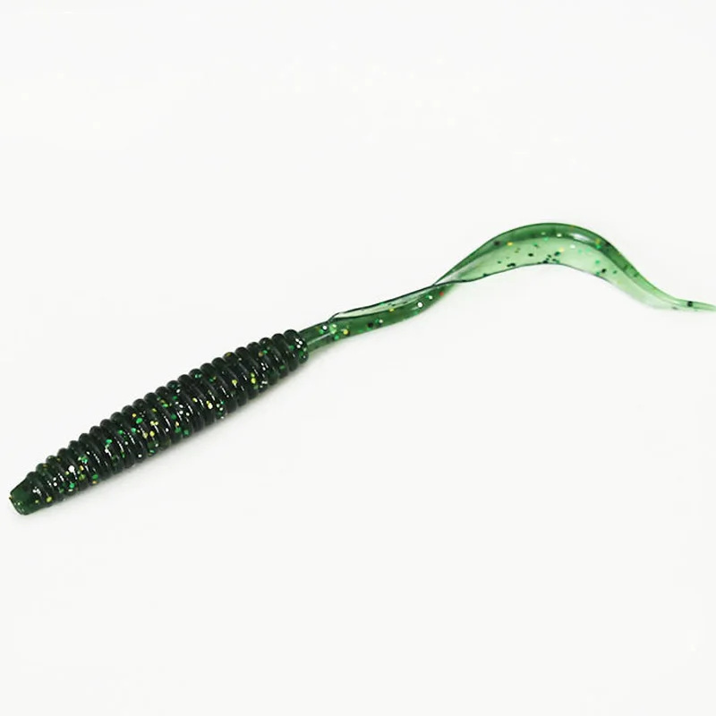 9.5cm single long tail soft maggot grub lure worm silicone fishing bait lure