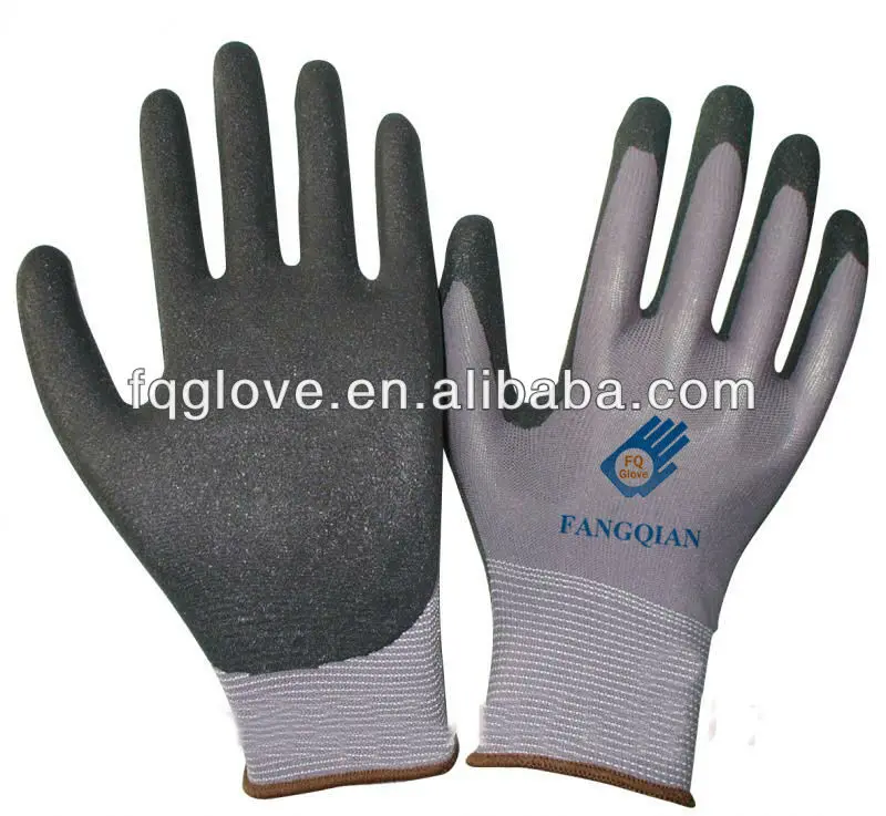 13gauge Black Sandy Nitrile Foam en388 Safety Work Gloves