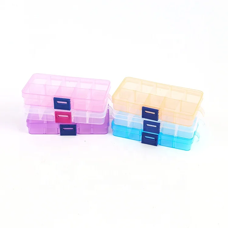 
Top quality blue mini clear plastic gift box plastic compartment storage box 