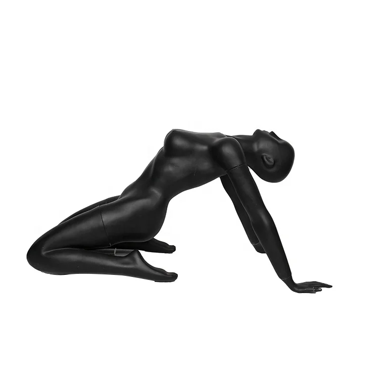 
Matte Black wholesale curvy female mannequin bending over 