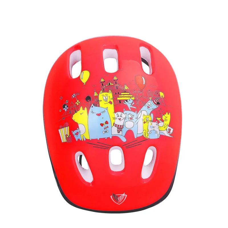 Cute blue pink red outdoor sporting safety helmet skating biking scooter helmet for kids